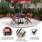 Flash Furniture Brazos Folding Chairs w/Red Flex Comfort Material Backs and Seats and Black Metal Frames, 4PK 4-TLH-SC-097-RED-02-GG - alternate 7